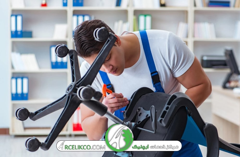 مراحل تعمیر جک صندلی اداری